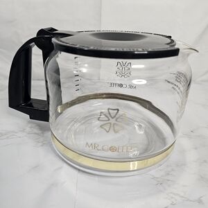 Vintage 1997 Mr. Coffee 12 Cup Replacement Glass Decanter Carafe W/ Gold Band